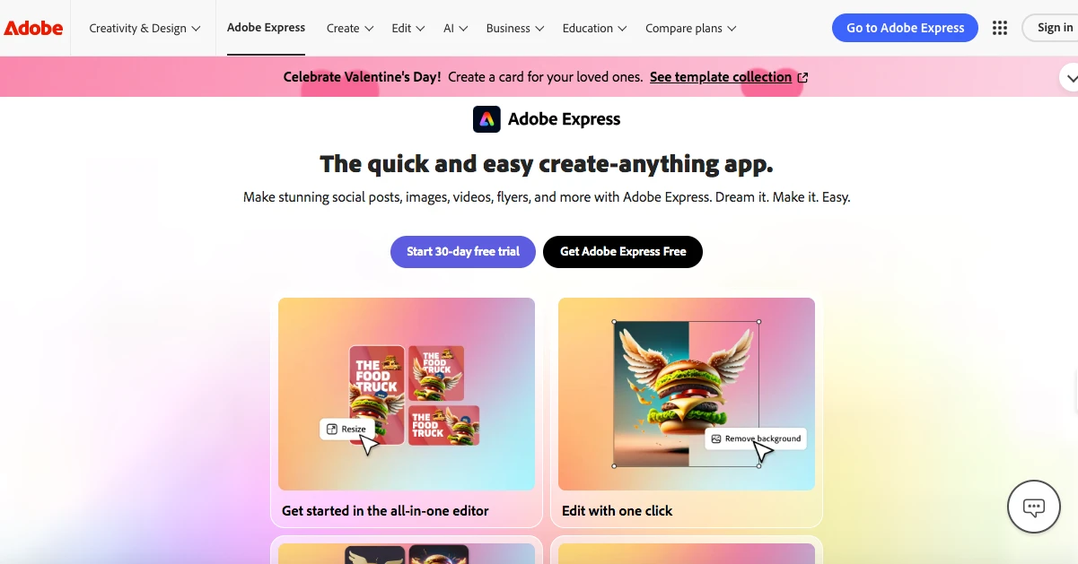 هوش مصنوعی Adobe Express